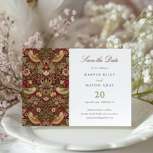 Bewaar de datum Rode Aardbei Dief Bruiloft Kaart