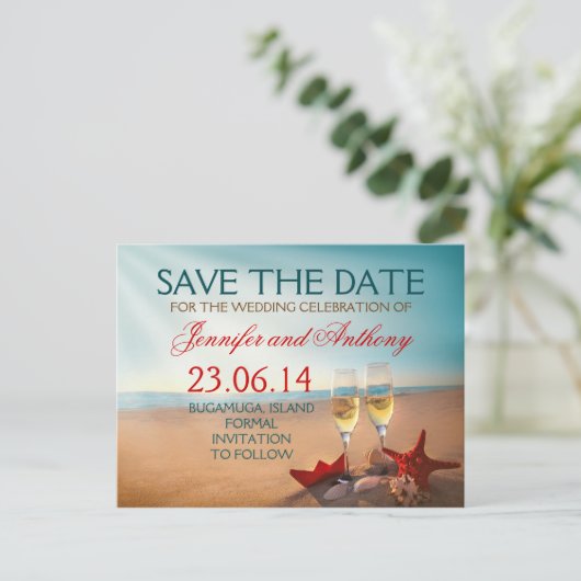 Bewaar de datum romantisch aankondigingskaart (Staand voorkant)