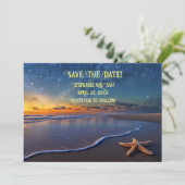 Bewaar de datum Romantisch strand Kaart (Staand voorkant)