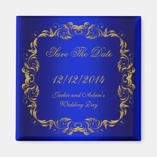 BEWAAR DE DATUM Royal Blue Gold Magneet