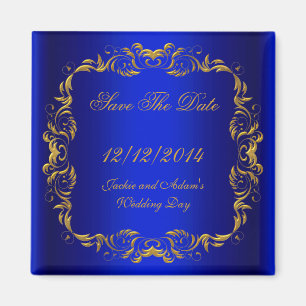 BEWAAR DE DATUM  Royal Blue Goud Magneet