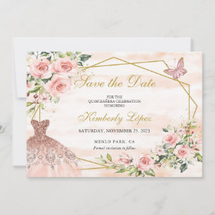 Bewaar de datum Roze Bloemen Save The Date