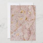 Bewaar de datum |Roze en gouden marmer Save The Date (Achterkant)