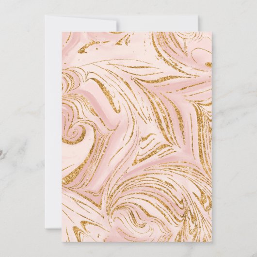 Bewaar de datum Roze gouden nepschittermarmer bloz Save The Date (Achterkant)