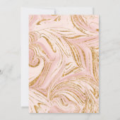 Bewaar de datum Roze gouden nepschittermergelroze Save The Date (Achterkant)