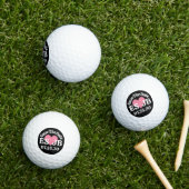 BEWAAR DE DATUM Roze Hart MONOGRAM Zwart Achtergro Golfballen (Insitu Gras)