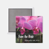 Bewaar de datum, roze orchidee bloemen. magneet (Voorkant / Achterkant)