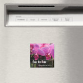 Bewaar de datum, roze orchidee bloemen. magneet (Insitu (Vaatwasser))