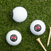 BEWAAR DE DATUM Roze Rode Hart En Zwarte Achtergro Golfballen (Insitu Gras)