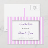 Bewaar de datum roze strepen briefkaart (Voorkant / Achterkant)
