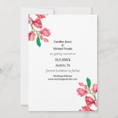 Bewaar de datum Roze Wit Bloemen Bruiloft Kaart (Achterkant)