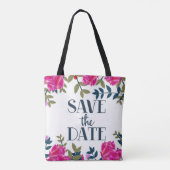 Bewaar de datum Rozen en bloemblaadjes. Tote Bag (Achterkant)