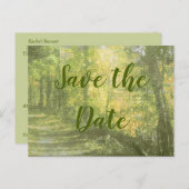 Bewaar de datum Rustic Forest Aankondigingskaart (Voorkant / Achterkant)