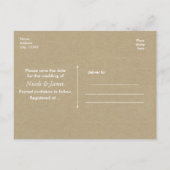 BEWAAR DE DATUM Rustic Kraft Papier Winter Foto Aankondigingskaart (Achterkant)
