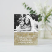 BEWAAR DE DATUM Rustic Kraft Papier Winter Foto Aankondigingskaart (Staand voorkant)