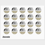 BEWAAR DE DATUM Rustic Kraft Papier Winter Foto Ronde Sticker (Vel)