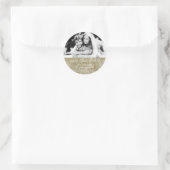 BEWAAR DE DATUM Rustic Kraft Papier Winter Foto Ronde Sticker (Tas)