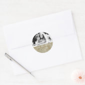 BEWAAR DE DATUM Rustic Kraft Papier Winter Foto Ronde Sticker (Envelop)