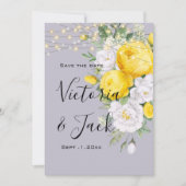 bewaar de datum Rustic lights Gele bloemen   Kaart (Voorkant)