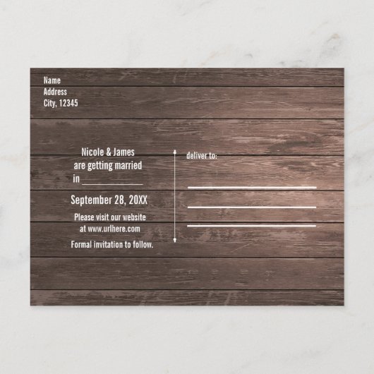 Bewaar de datum Rustic Mason Jar Baby's Breath Fot Aankondigingskaart (Achterkant)