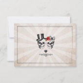 Bewaar de datum Rustic Skulls Rozen Kaart Diamond (Achterkant)