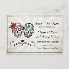 Bewaar de datum Rustic Sugar Skulls Kaart