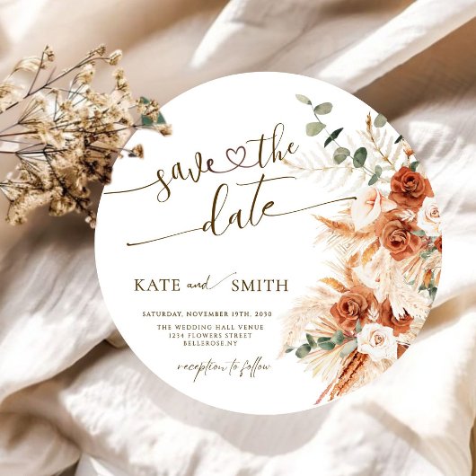 Bewaar de datum Rustic Wood Cut Kaart