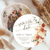 Bewaar de datum Rustic Wood Cut Kaart