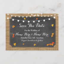 Bewaar de datum Rustic Wood Rustic Herfst Invite