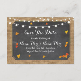 Bewaar de datum Rustic Wood Rustic Herfst Invite Save The Date