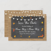 Bewaar de datum Rustic Wood Rustic Herfst Invite Save The Date (Voorkant / Achterkant)