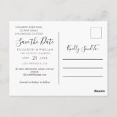 Bewaar de datum Rustiek Dusty Blue Winter Forest Briefkaart (Achterkant)