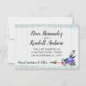 Bewaar de datum Rustieke Bloemen Koe Schedel Boho Save The Date (Achterkant)