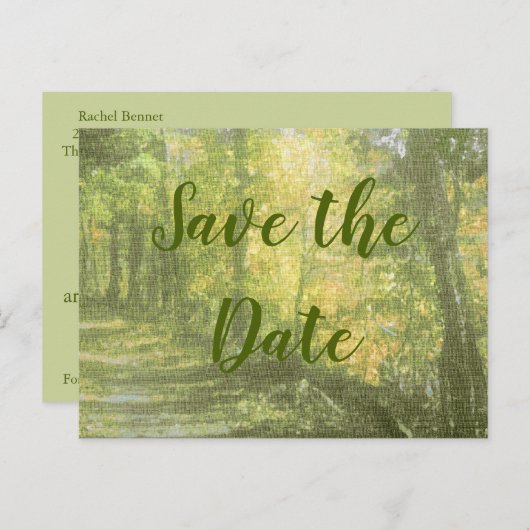 Bewaar de datum Rustieke Bos Aankondigingskaart (Voorkant / Achterkant)