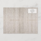 Bewaar de datum rustieke Burlap Mason Jar Zonneblo Aankondigingskaart (Achterkant)