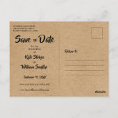 Bewaar de datum Rustieke Gouden Hart Kalender Boho Briefkaart (Achterkant)