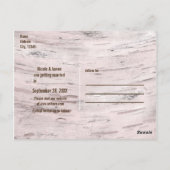 Bewaar de datum Rustieke witte berken-huwelijksfot Briefkaart (Achterkant)