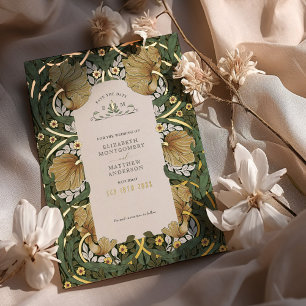 Bewaar de datum Sage Green Pimpernel Vintage Morri Folie Uitnodiging