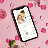 Bewaar de datum salie groene QR-code moderne trouw Save The Date