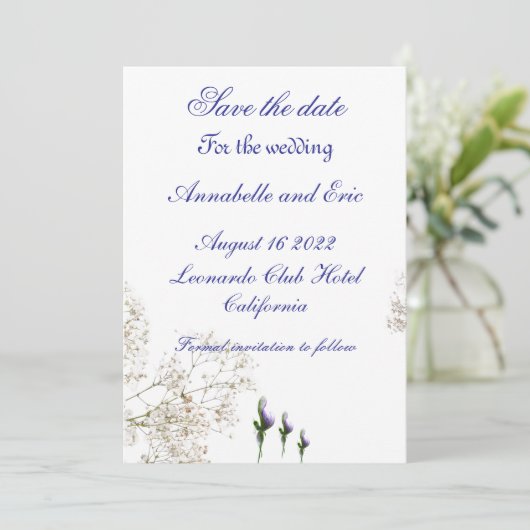 Bewaar de datum save the date (Staand voorkant)