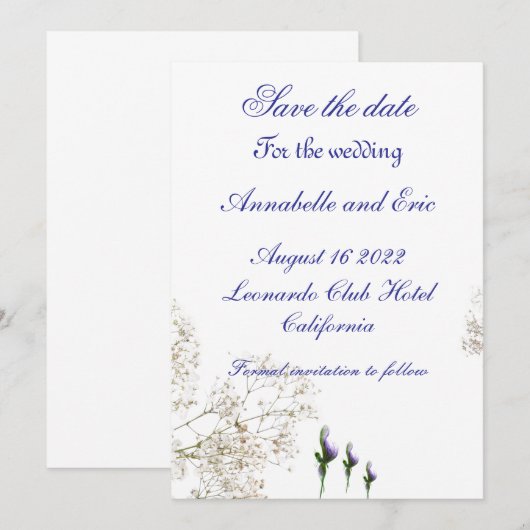 Bewaar de datum save the date (Voorkant / Achterkant)