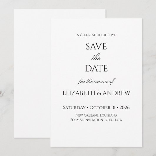 Bewaar de datum save the date (Voorkant / Achterkant)