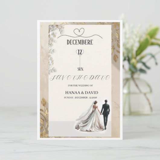 Bewaar de datum save the date (Staand voorkant)