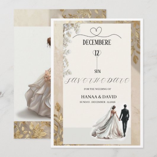 Bewaar de datum save the date (Voorkant / Achterkant)