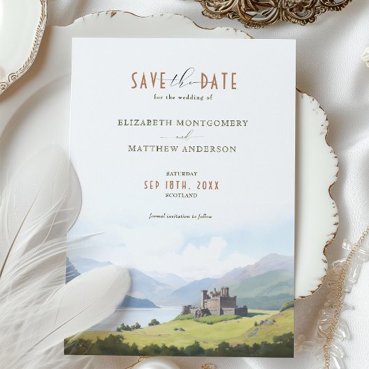 Bewaar de datum Schotland Highlands Bestemming Kaart