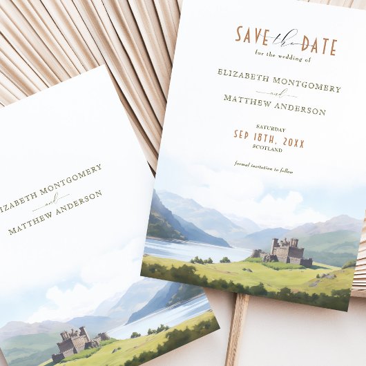 Bewaar de datum Schotland Highlands Bestemming Kaart