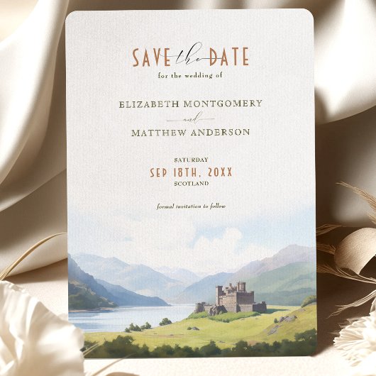 Bewaar de datum Schotland Highlands Bestemming Kaart