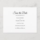 Bewaar de datum script eenvoudig elegante foto aankondigingskaart (Achterkant)