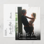 Bewaar de datum script foto aankondigingskaart (Voorkant / Achterkant)