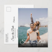 Bewaar de datum script moderne foto aankondigingskaart (Voorkant / Achterkant)
